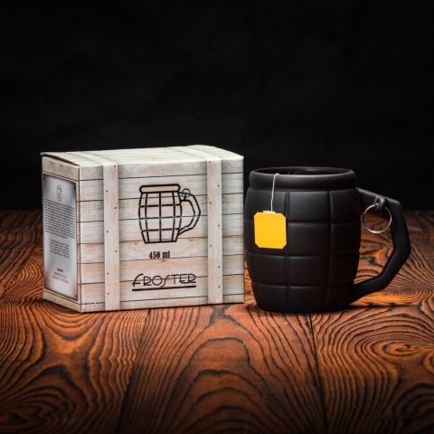 Kubek Granat Czarny 450ml prezent Dzień Chłopaka Froster