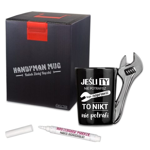 Kubek Złotej Rączki w kształcie klucza + mazak Froster