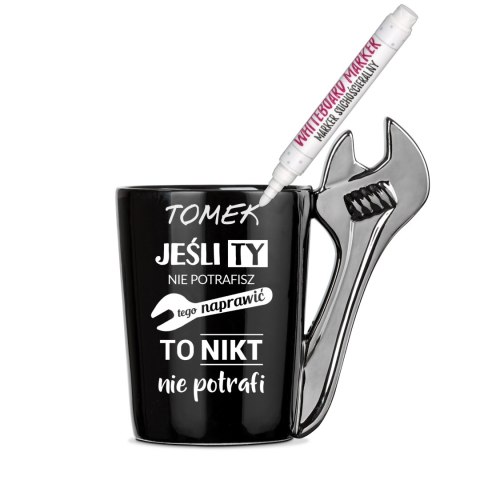 Kubek Złotej Rączki w kształcie klucza + mazak Froster