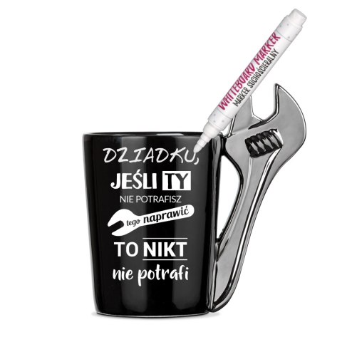 Kubek Złotej Rączki w kształcie klucza + mazak Froster