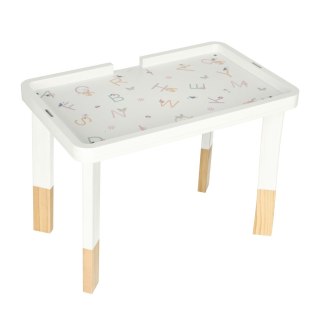 Tablica manipulacyjna LULILO LUDO stolik drewniany sensoryczny 2w1 różowy
