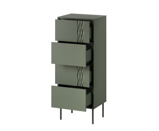 Komoda 4S TRESSE 50x40x125 zieleń mat