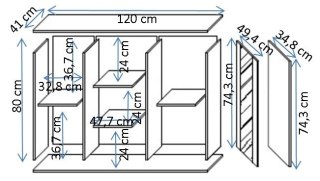 Komoda SOHO 120x41x80 kaszmir+ czarny