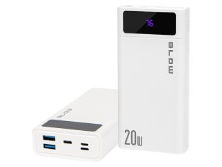 BLOW POWER BANK 20000MAH QC+PD 20W + LIGHTNING BIAŁY PB20E