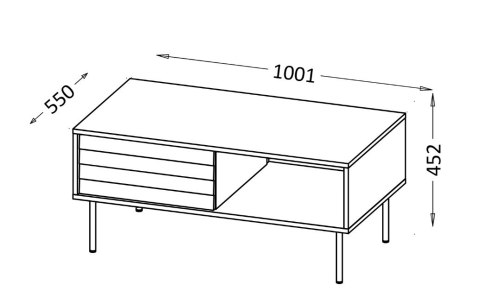 Ława/Stolik CORTINA 100x55x45 czarny