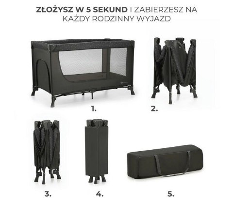 Kinderkraft Łóżeczko turystyczne JOY LIGHT GREY