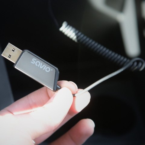 SAVIO TRANSMITER AUX, USB, BLUETOOTH 5.3, FUNKCJA ZESTAWU GŁOŚNOMÓWIĄCEGO, TR-16