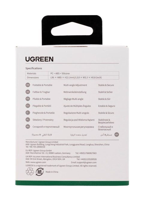 Ugreen podstawka biurkowa na telefon 95 x 85 mm LP106 (biały)