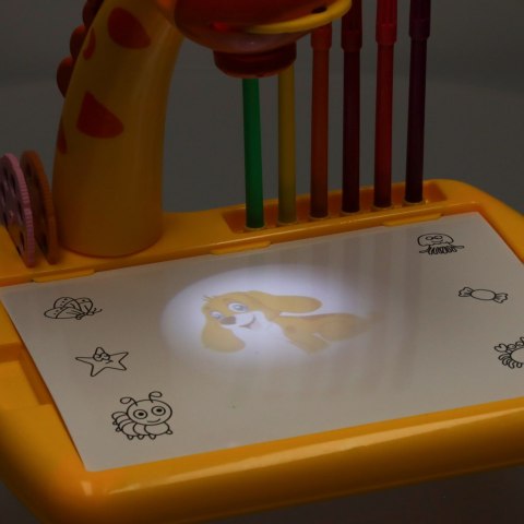 Projektor rzutnik stolik stół do rysowania żyrafa żółta