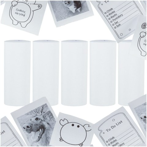 Rolki termiczne papier do drukarki aparatu 5,7cm x 4,5m 5 sztuk