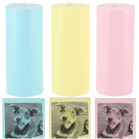 Rolki termiczne papier do drukarki apartu 5,7cm x 3m 3 sztuki kolorowe