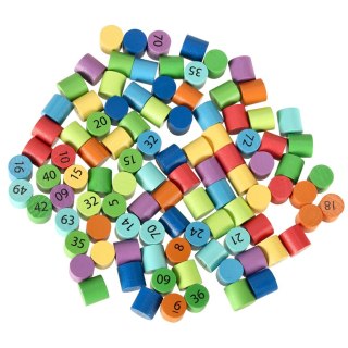 Zabawka edukacyjna tabliczka mnożenia drewniana kolorowe kółeczka