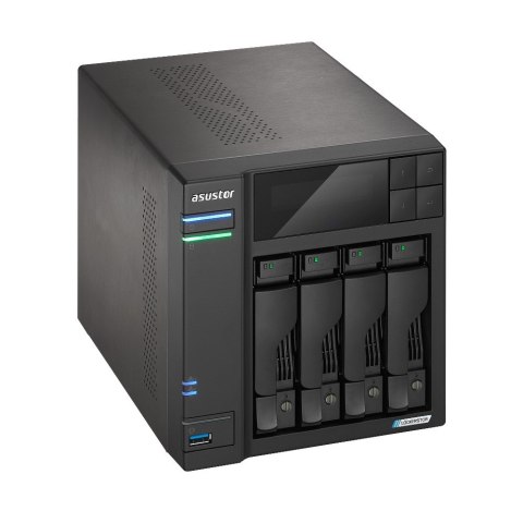 NAS Asustor AS6704T; Tower; 4x (3.5" SATA HDD/ 2.5" SSD); Intel Celeron N5105; 4GB DDR4 SODIMM (max. 16GB), 2x 2.5GbE, 4x M.2 22