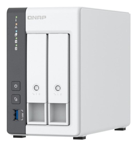 Qnap TS-216G, Tower, 2 x 2.5"/3.5" SATA, ARM 2.0GHz Quad core, 4GB, 1 x 2.5GbE + 1 x GbE, External adapter (PSU)