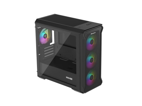 Obudowa NATEC Genesis Irid 503 ARGB NPC-1559 (Micro ATX. Mini ITX; kolor czarny)