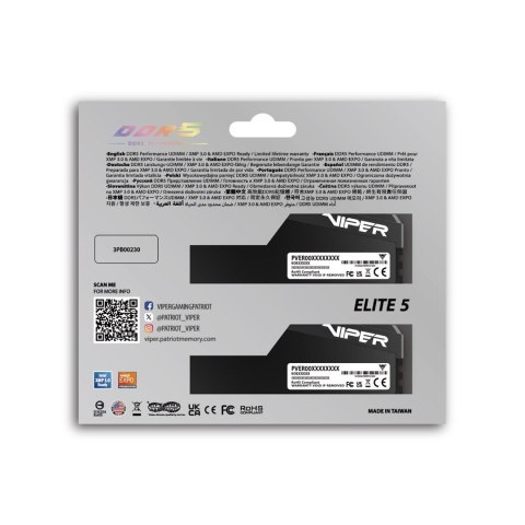 Patriot Viper Elite 5 Ultra DDR5 2x32GB 6000MHz CL28 Black