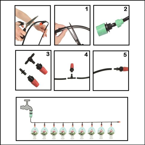 Zraszacz ogrodowy kurtyna wodna mgiełka system nawadniania 20m