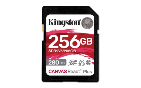 KINGSTON SDXC Canvas 256GB React Plus UHS-II 280R/150W U3 V60 for Full HD/4K
