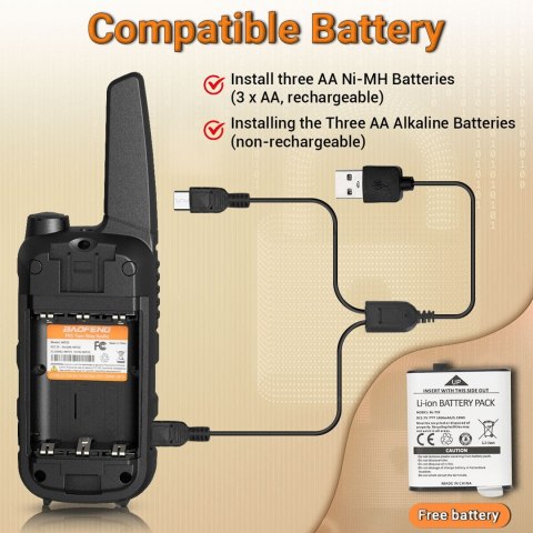 Krótkofalówka Baofeng BF-T25E pomarańczowa, 2 sztuki