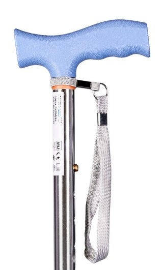 Laska inwalidzka, składana (srebrna)