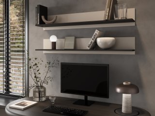 Półka 2szt. SOHO 125x20x20 kaszmir+ czarny