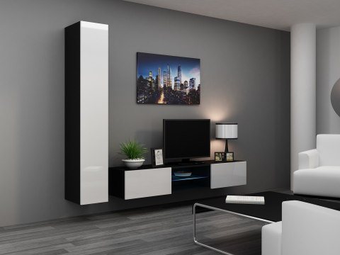 Witryna VIGO pełna'180' 180/40/30 czarny/biały poł