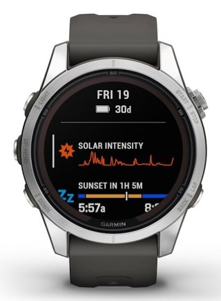 Zegarek sportowy Garmin Fenix 7S Pro Solar Silver SS Grapphite