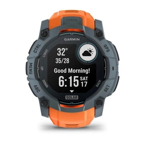 Zegarek sportowy Garmin Instinct 3 Solar Twilight Solstice 50mm Pomarańczowy