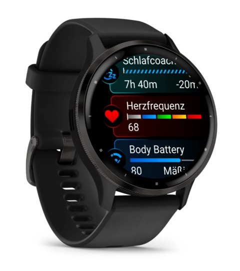 Zegarek sportowy Garmin Venu 3 AMOLED 45mm, czarny
