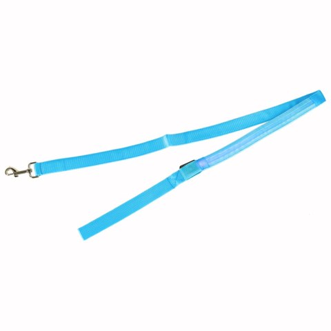 Smycz dla psa kota świecąca spacer jesień zima noc LED 1,2 m niebieska