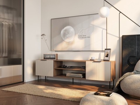 Szafka RTV ALMERA 180,5x42x52,5 orzech/kaszmir