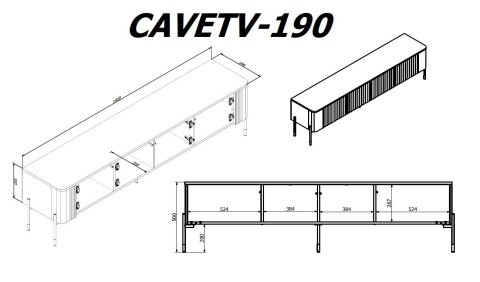 Szafka RTV VERA 190x40x50 biały mat