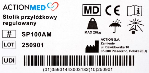 Stolik przyłóżkowy regulowany