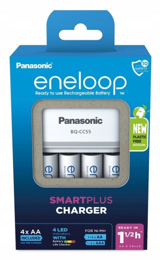 ŁADOWARKA PANASONIC SMARTPLUS + 4x AA ENELOOP 2000 mAh