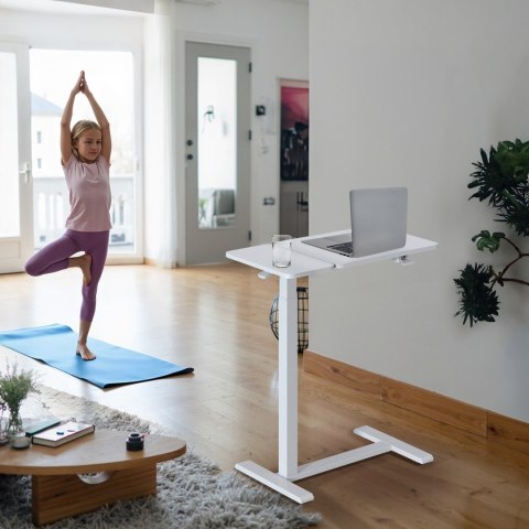 MACLEAN MOBILNE BIURKO/STAND NA LAPTOP, BIAŁE, REGULACJA WYSOKOŚCI 76-109CM, MAX. 30KG MC-120 W