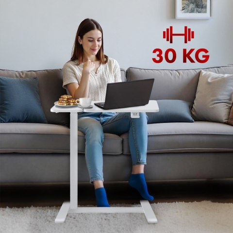 MACLEAN MOBILNE BIURKO/STAND NA LAPTOP, BIAŁE, REGULACJA WYSOKOŚCI 76-109CM, MAX. 30KG MC-120 W
