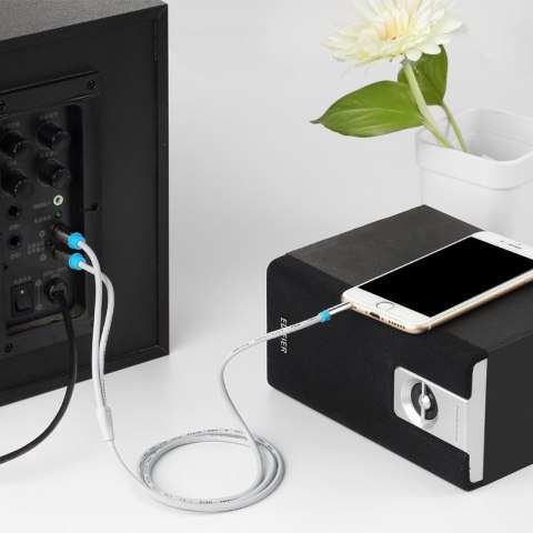 Kabel audio 3,5 mm męski na 2RCA męski 2 m czarny