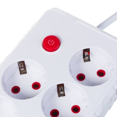 MACLEAN LISTWA ZASILAJĄCA, PRZEDŁUŻACZ 4 GNIAZDA + 3XUSB, 110-240V AC 50/60HZ, 2.1A MAX 2500W, 3M, BIAŁA MCE393 W