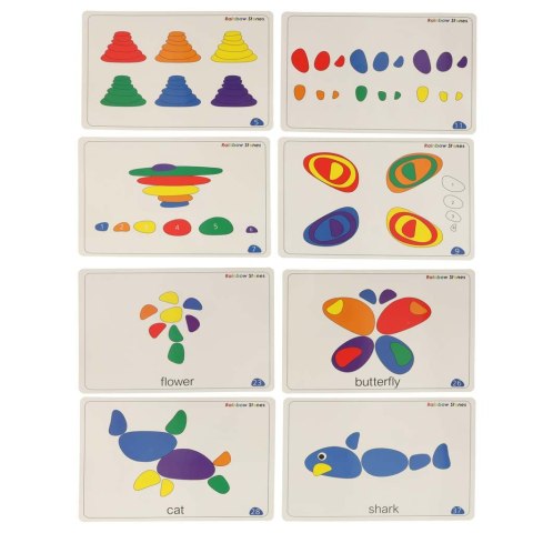 Kamyki kreatywne kolorowe układanka montessori 65 el.