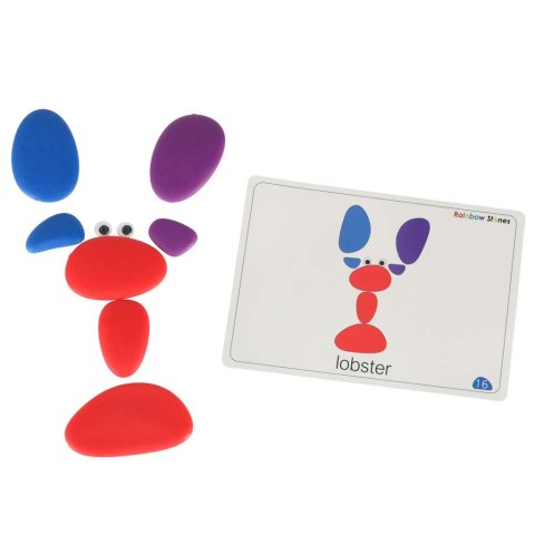 Kamyki kreatywne kolorowe układanka montessori 65 el.