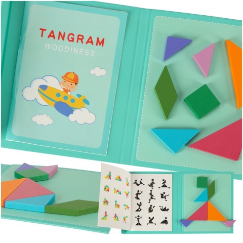 Tangram książeczka magnetyczna układanka montessori klocki gra logiczna 3D