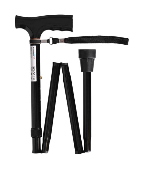 Laska inwalidzka, składana (czarna)