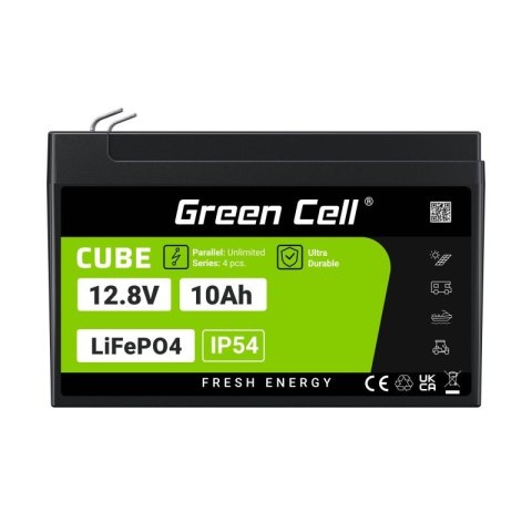 GREEN CELL AKUMULATOR LIFEPO4 CUBE 10AH 12V/12.8V 128WH LFPGC12V10AH