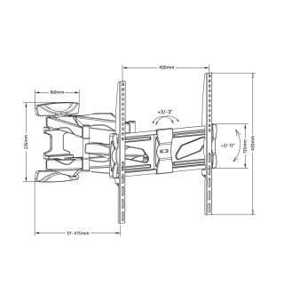 Uchwyt ścienny do telewizora Maclean MC-781 (Obrotowy, ścienne, Uchylny; 26" - 55"; max. 45kg)