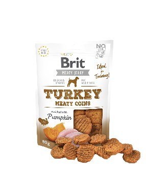Brit Jerky Turkey Meaty Coins - Indyk - przysmak dla szczeniąt - 80g