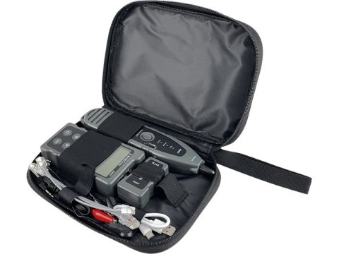 ALANTEC Tester kabli sieciowych z funkcjami PoE, śledzenia, pomiaru długości i testowania ciągłości z wyświetlaczem, Wszechstron