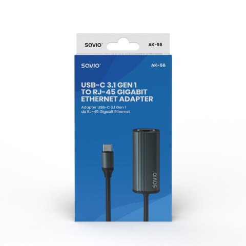 SAVIO AK-56 ADAPTER USB-C 3.1 GEN 1 DO RJ-45