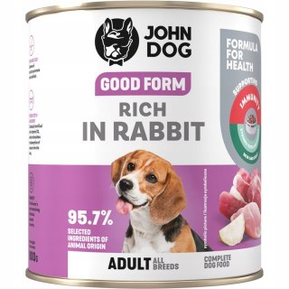John Dog GOOD FORM DOROSŁY W KRÓLIKA KARMA 800g