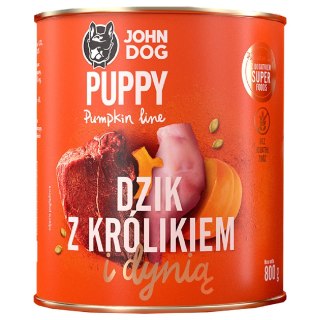 John Dog PUMPKIN Puppy dzik,królik,dynia 800g