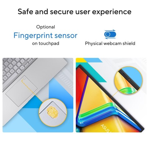 ASUS Vivobook 15 X1504VA-BQ2947 Core 5 120U 15.6"FHD IPS-level Panel 60Hz 250nits AG 16GB DDR4 SSD512 Intel Graphics WLAN+BT Cam